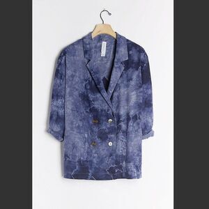 Anthropologie Hilde Tie Dye Linen Blend Blazer Jacket